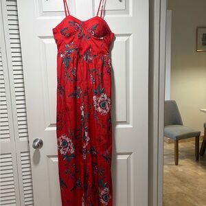Band of Gypsies Red Floral Jumpsuit